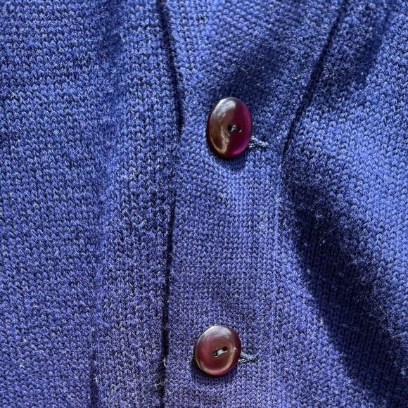 Vintage College Letterman Cardigan Blue Sweater Tennessee American Size Medium - Picture 6 of 7